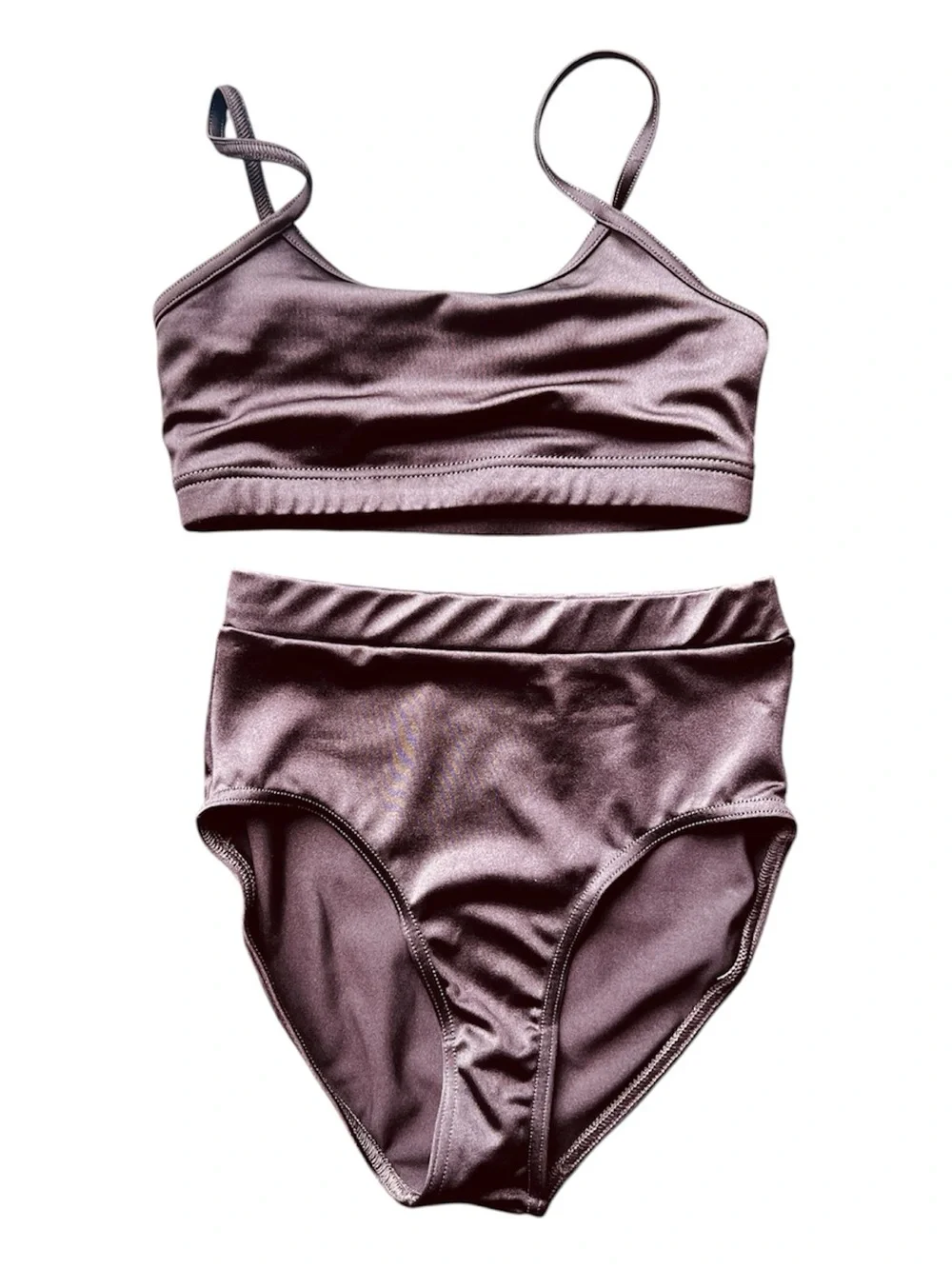 Weissman Lustre Dance Bra & Brief Set — chocolate brown- MC